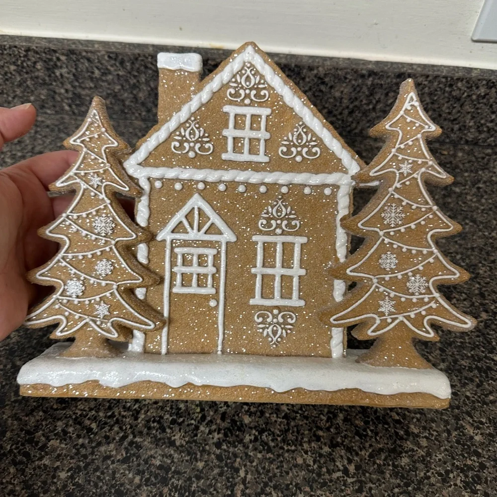 Christmas Glitter Gingerbread House Decor - Picture 4 of 5